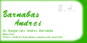 barnabas andrei business card